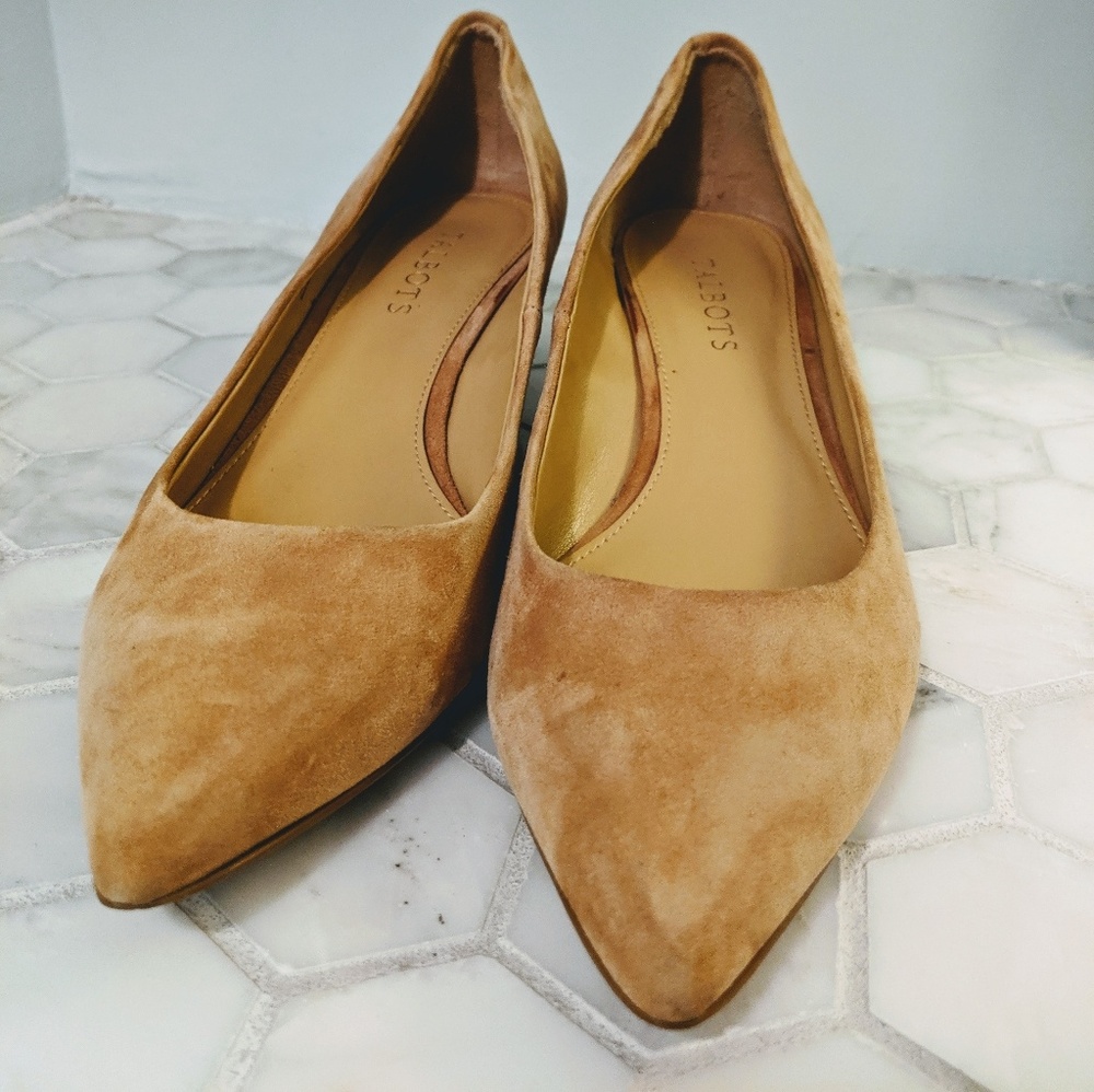 Talbot's tan suede wedges size 8.5 N